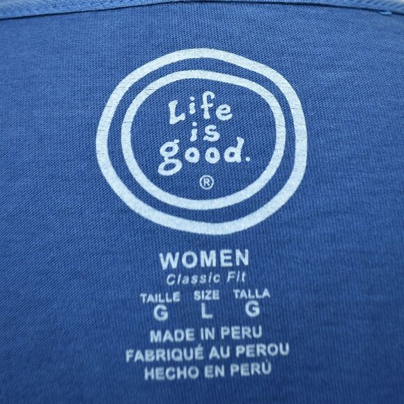 Life Is Good Blue There is Nothing I Wouldn't Give Long Sleeve T-Shirt-Women's L - Picture 7 of 8